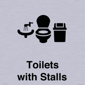 Toilets: Stalls and Wash Basin with Sanitary Bin